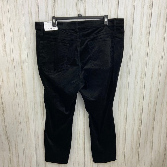 Loft Plus Size Black Velvet Skinny Jeans - Picture 4 of 6